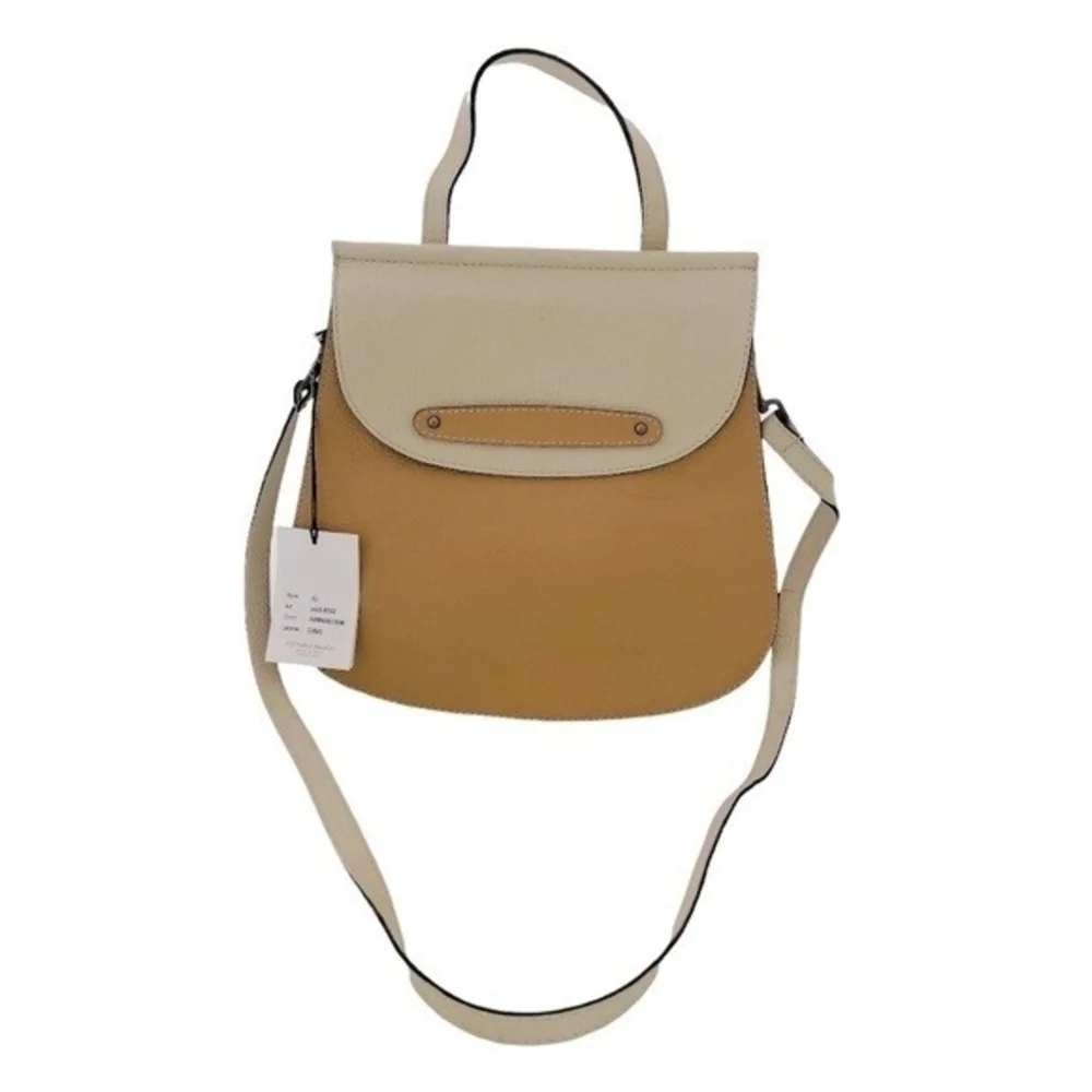VITTORIA NAPOLI Champagne Cream Leather Handbag NWT Italian Designer Bag